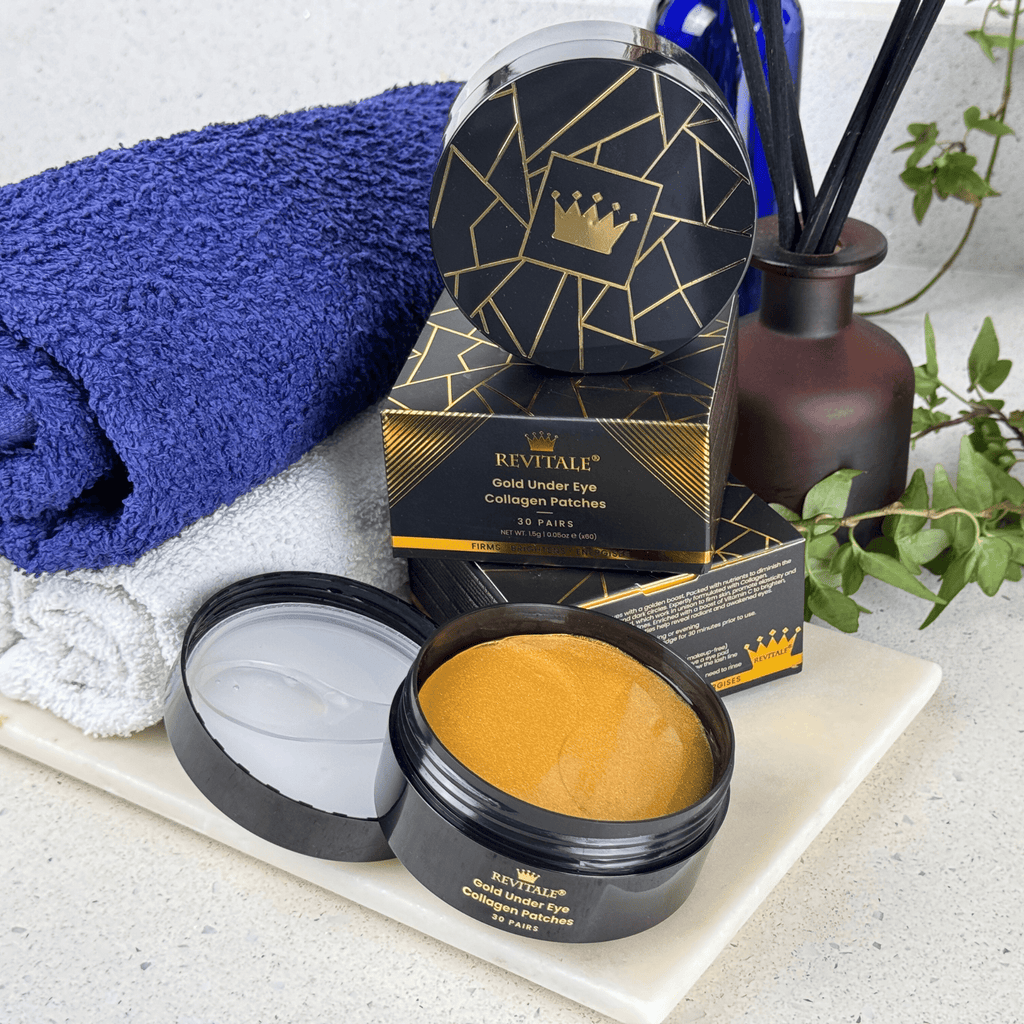 Revitale 24k Gold Under Eye Collagen Patches (30 Pairs - Jar)
