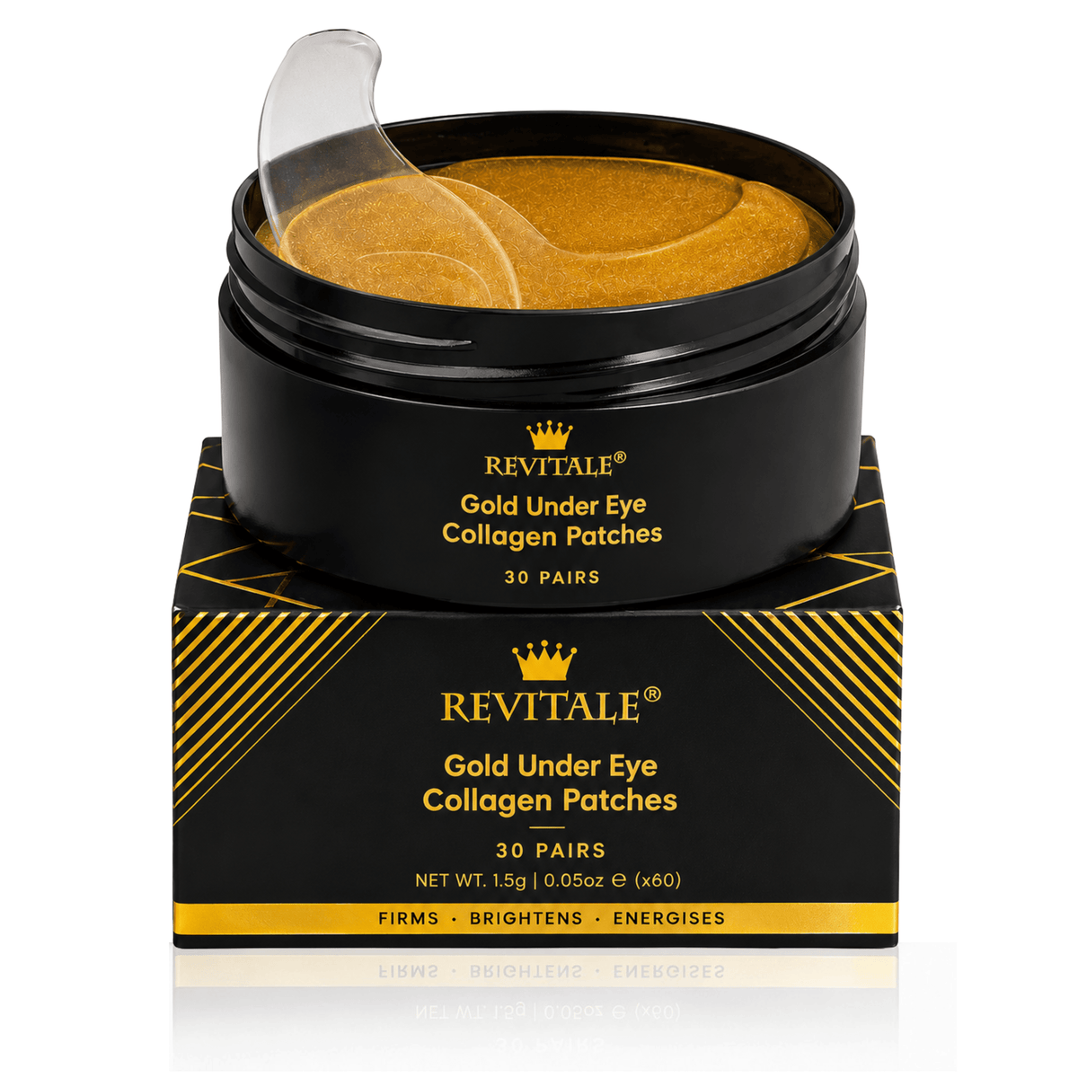 Revitale 24k Gold Under Eye Collagen Patches (30 Pairs - Jar)